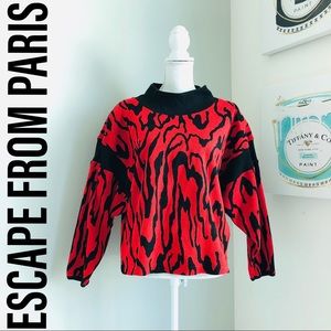 ESCAPE FROM PARIS Long Sleeve Mock Neck Sweater